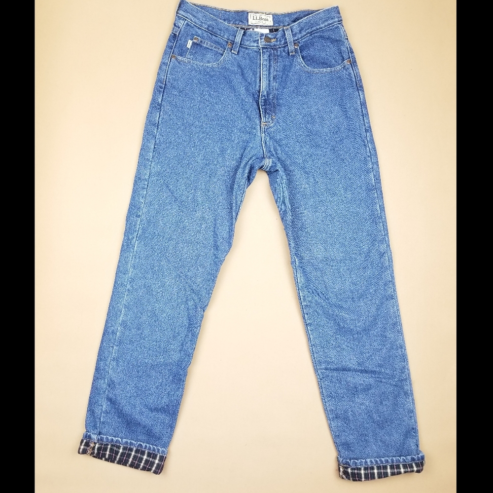 VTG 90's 00's LLBean Medium Wash Denim Flannel Lin